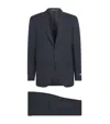 Canali Check-pattern Single-breasted Suit In Blue