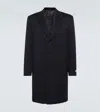 Canali Wool And Cashmere Overcoat In Blue