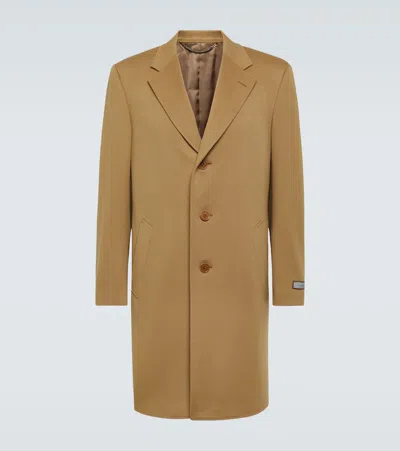 Canali Wool And Cashmere Overcoat In Brown