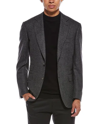 Canali Wool & Cashmere-blend Blazer In Multi