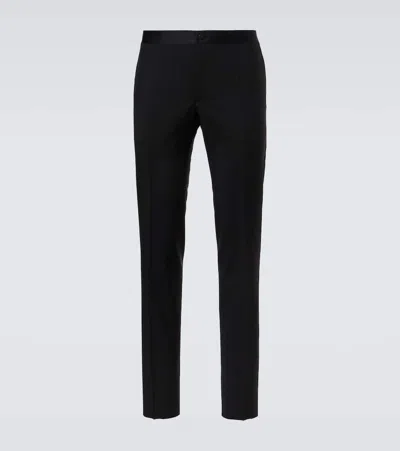 Canali Wool And Mohair Suit Pants In Black