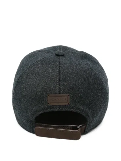 Canali Wool Baseball Cap In Gray