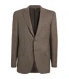 Canali Checked Single-breasted Blazer In Brown