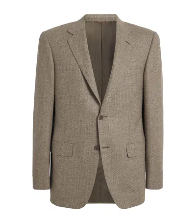 Canali Wool Blazer In Brown