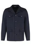 Canali Buttoned Flap-pocket Jacket In Blue