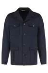 Canali Buttoned Flap-pocket Jacket In Blue