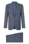 Canali Single-breasted Wool Jacket For Men In Blue