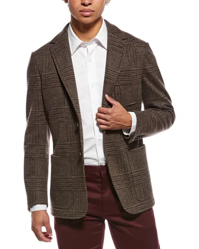 Canali Wool Blazer In Brown