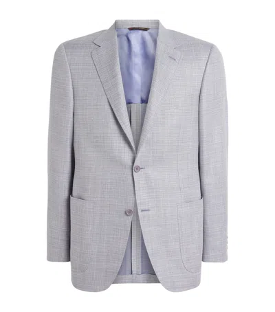 Canali Wool-blend Blazer In Blue