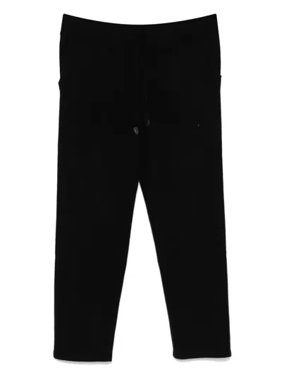 Canali Wool-blend Straight-leg Trousers In Black