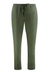 Canali Drawstring Wool-blend Regular Trousers In Green