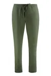 Canali Drawstring Wool-blend Regular Trousers In Green