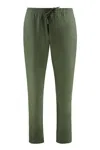 Canali Drawstring Wool-blend Regular Trousers In Green