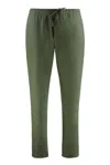 Canali Drawstring Wool-blend Regular Trousers In Green