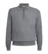 Canali Wool-blend Zip-up Polo Shirt In Gray