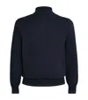 Canali Wool-blend Zip-up Sweater In Black
