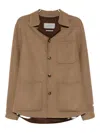 Canali Wool-blended Jacket In Brown