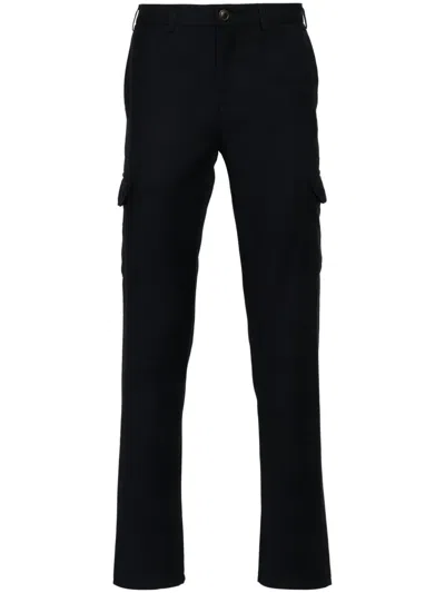 Canali Straight-leg Wool Trousers In Blue