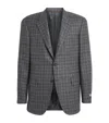 Canali Check Wool Blazer In Gray