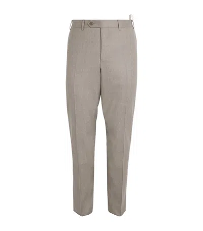 Canali Wool Chinos In Brown