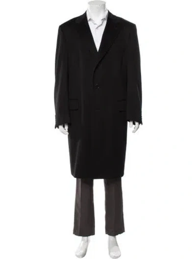 Pre-owned Canali Wool Coat In Black
