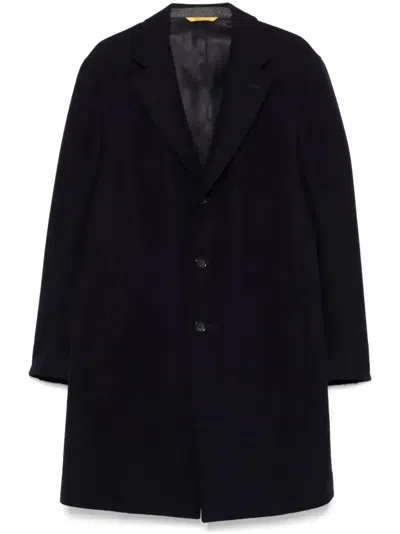Canali Wool Coat In Blue