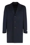 Canali Long-sleeved Coat In Blue