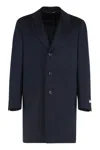Canali Long-sleeved Coat In Blue