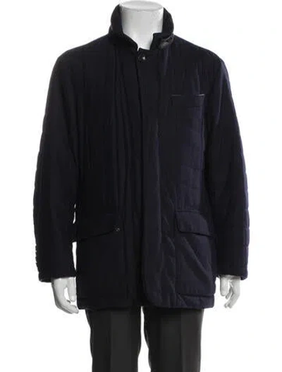 Pre-owned Canali Wool Coat In Blue