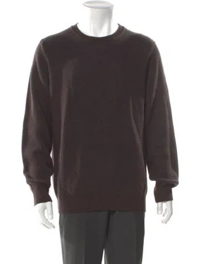 Pre-owned Canali Wool Crew Neck Pullover In Brown