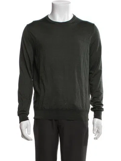 Pre-owned Canali Wool Crew Neck Pullover In Green