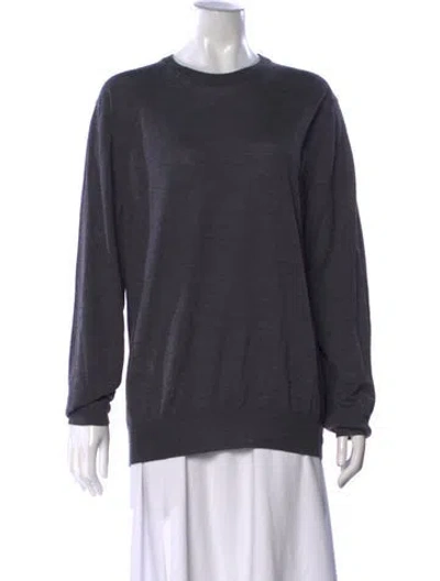 Pre-owned Canali Wool Crew Neck Sweater In Gray