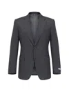 Canali Wool Double-breasted Blazer In Gray