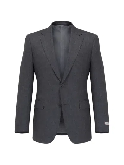 Canali Wool Double-breasted Blazer In Gray