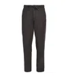 Canali Wool Drawstring Straight Trousers In Gray