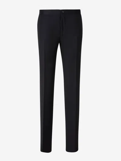 Canali Wool Dress Pants In Black