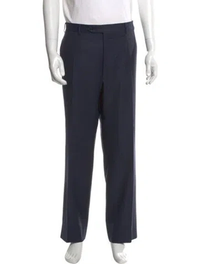 Pre-owned Canali Wool Dress Pants In Blue