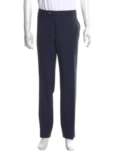 Pre-owned Canali Wool Dress Pants In Blue