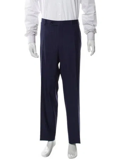 Pre-owned Canali Wool Dress Pants In Blue
