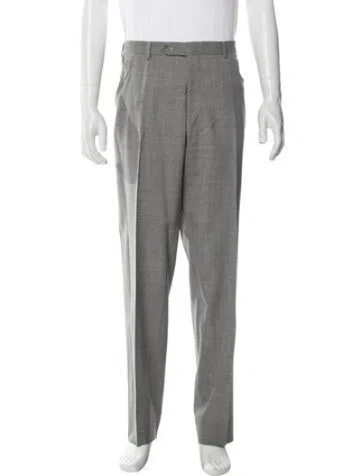 Pre-owned Canali Wool Dress Pants In Gray