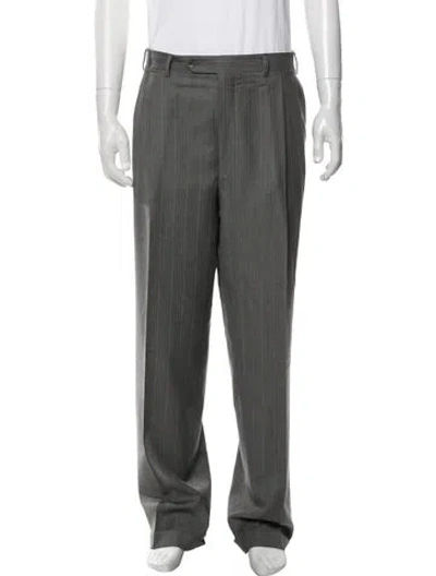 Pre-owned Canali Wool Dress Pants In Grey