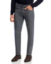Canali Wool Flannel Regular Fit 5-pocket Pants In Grey