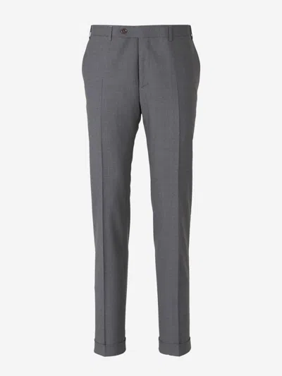 Canali Wool Formal Pants In Gray