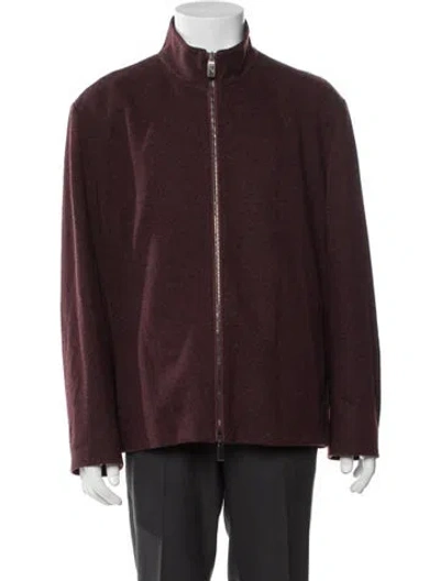 Pre-owned Canali Wool Jacket In Burgundy