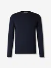 Canali Round-neck Long-sleeve Sweater In Blue
