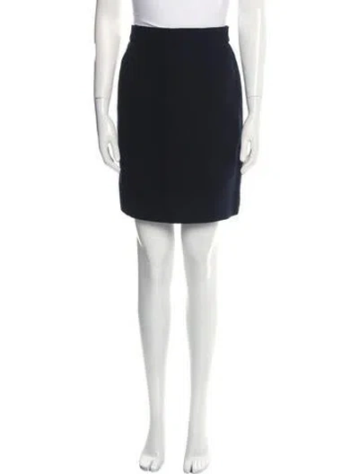 Pre-owned Canali Wool Mini Skirt In Blue