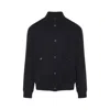 Canali Black Wool-cashmere Blend Jacket With Minimalist Design In Black