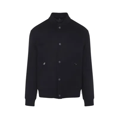 CANALI WOOL NAVY BLUE BOMBER JACKET