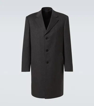 Canali Wool Overcoat In Gray
