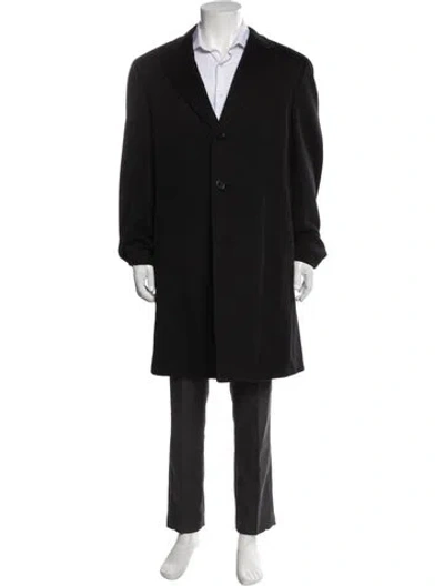 Pre-owned Canali Wool Overcoat In Black